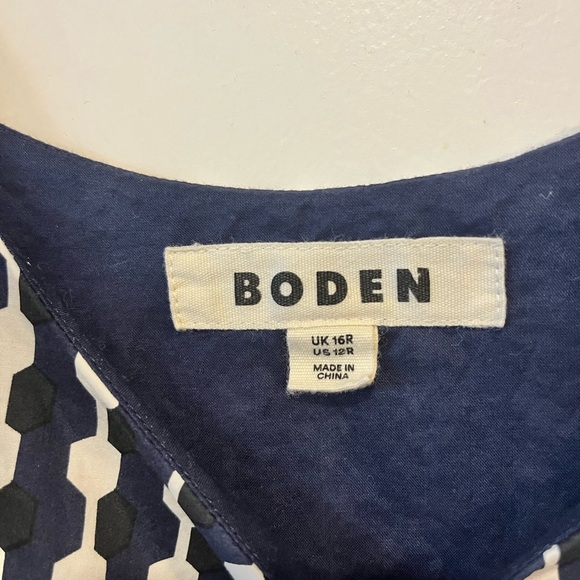 ❗️SOLDBoden Navy and White scoop neck shift Dress - Picture 2 of 5